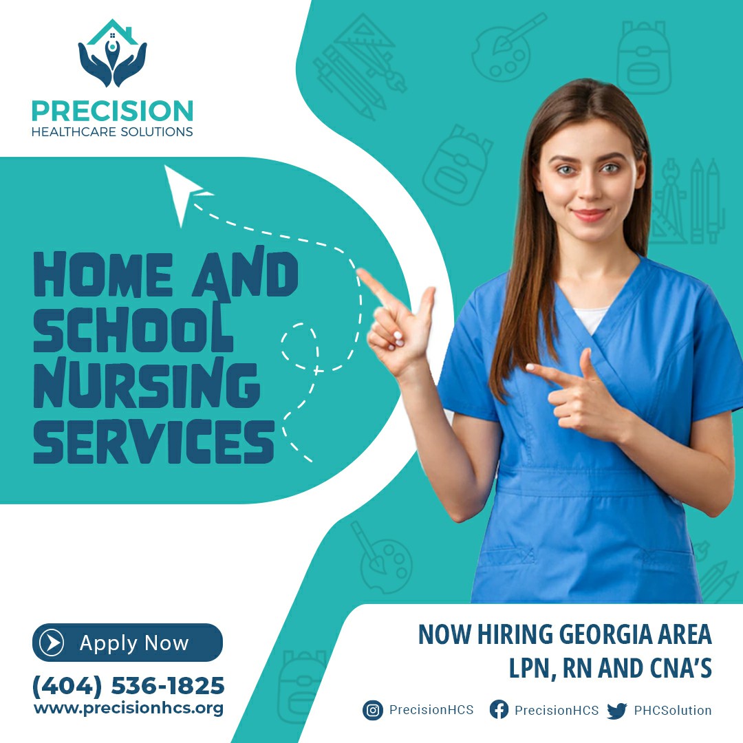 PHCSolution's tweet image. Now Hiring Georgia Area LPN, RN, and CNA’s for Home and School Nursing Services!!!
Apply Now !!!
PrecisionHCS.org
(404) 536-1825