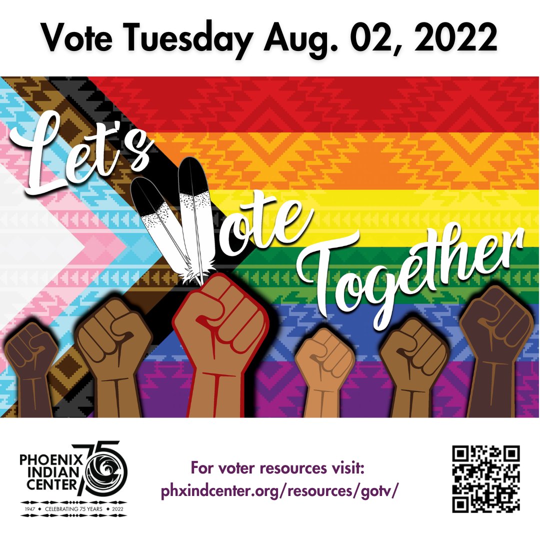PhxIndCenter's tweet image. Be sure to get out to the polls to vote on Tuesday, Aug, 02! To learn about candidates, finding your polling location and elections info, visit bit.ly/3nCWmi2 or bit.ly/3bdjzTM #NativeVoteAZ #RegisterToVote #VoteIndigenous #ExerciseYourRight #VotingSince1948