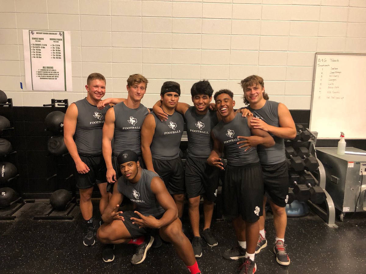 Returning Varsity Wrestlers enjoying Day 1 of Football.  Winning in the Fall leads to medals in the Winter!#wearekpark#multisportathletes