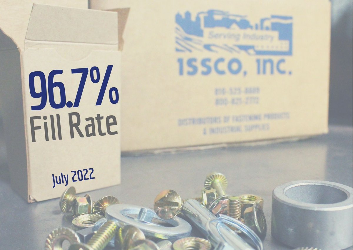 issco_inc's tweet photo. Happy August! We closed out July with a fill rate of 96.7%. As always, we are continually aiming to improve our processes. We thank each and every customer for another incredible month serving you! #FillRate #Fasteners #FastenerDistribution #FastenerDistributor #FastenerFillRate https://t.co/k6AMHMKdw1