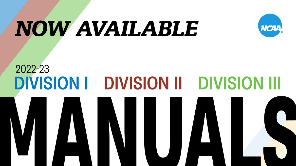 NCAACompliance's tweet photo. Getting ready for a new academic year? Check out the updated 2022-23 NCAA manuals available on the legislative actions and issues page. Download them today! https://t.co/xGXQP1uPxQ https://t.co/WMEZ6ByiMD
