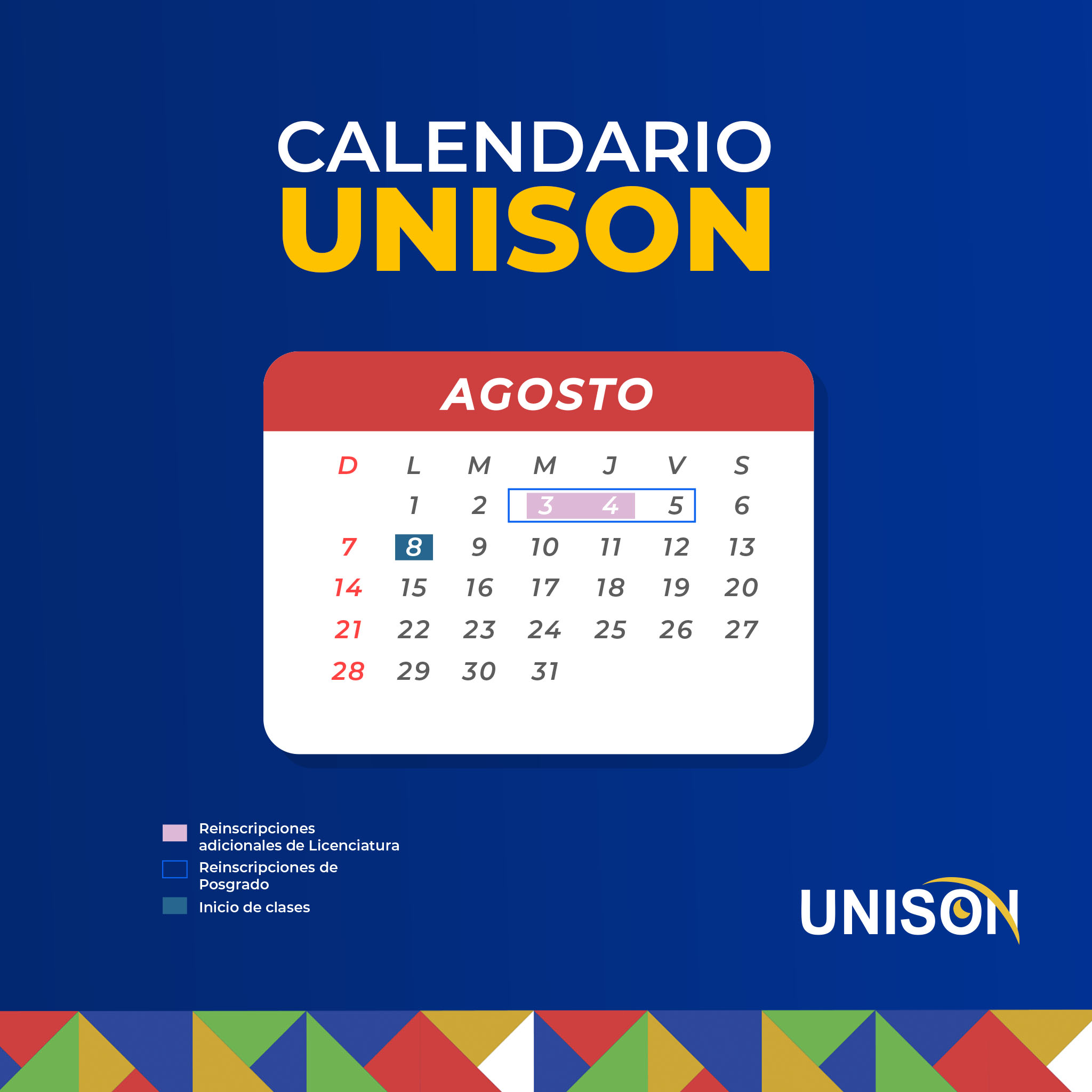 Soy Unison on Twitter "Estas son las fechas destacadas que debes tener
