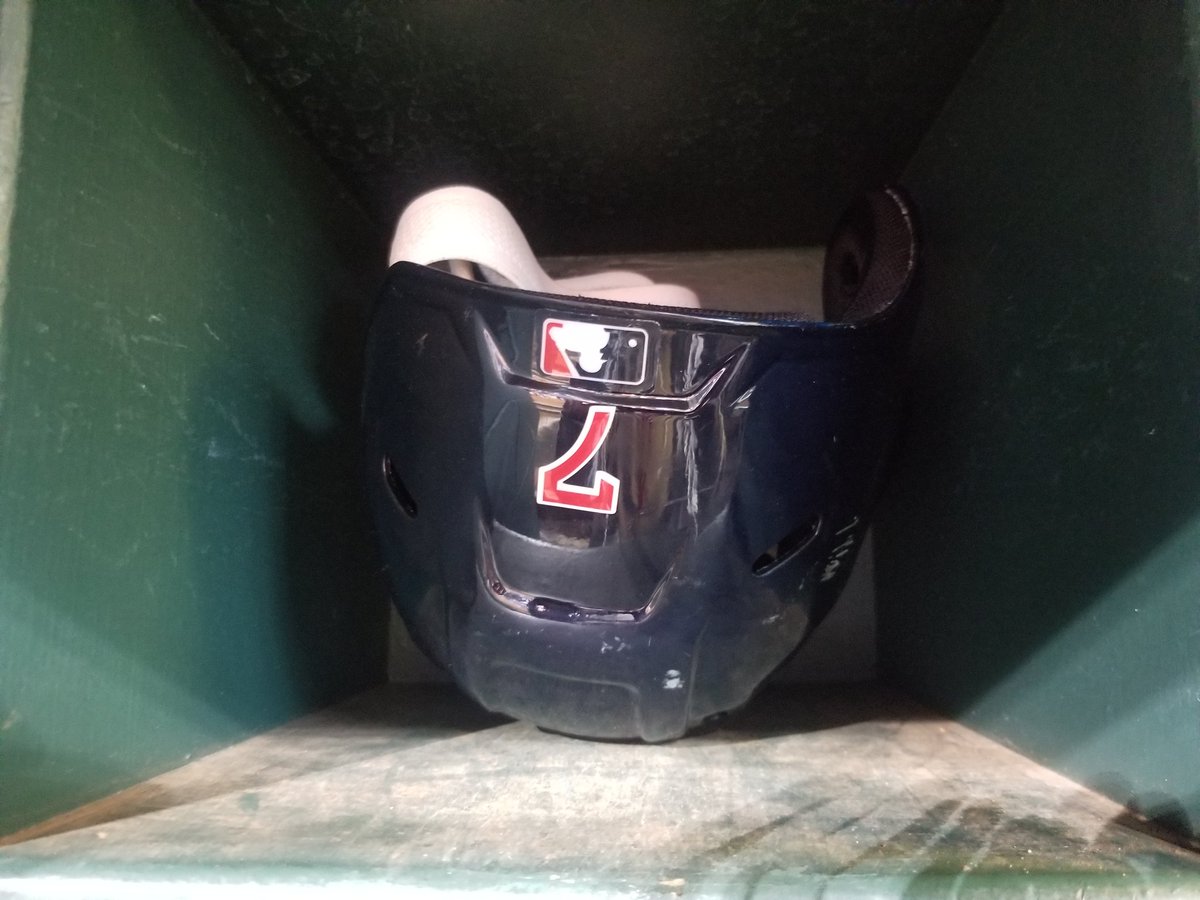 bradfo's tweet photo. The last time you will see this ... (Player is gone but helmet remains) https://t.co/5Vd0G0bmvV