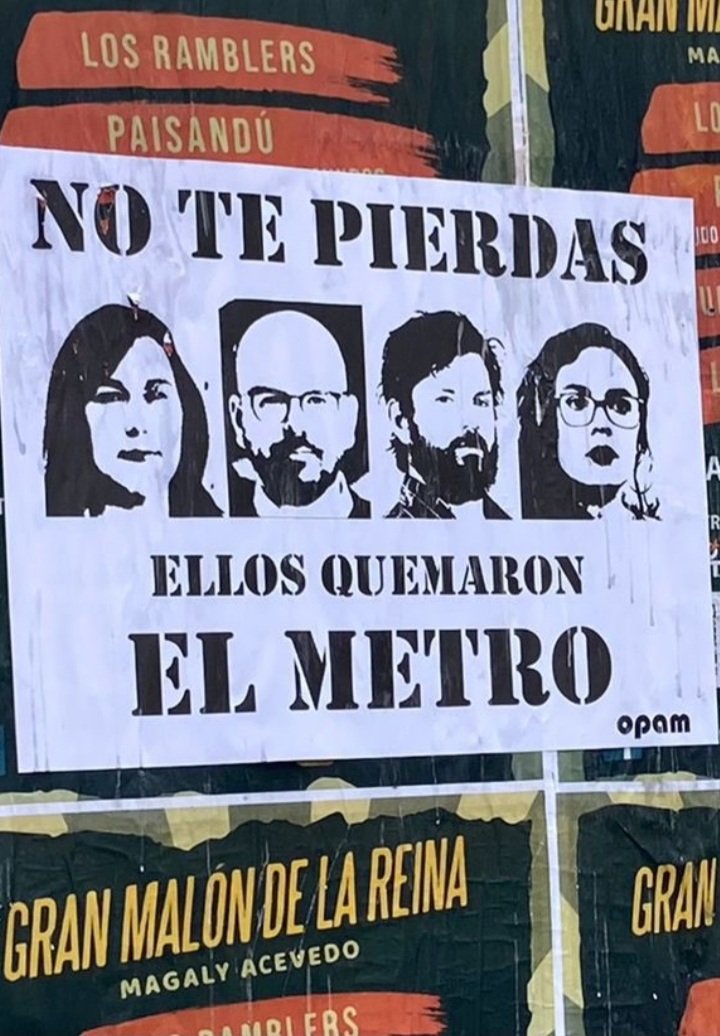 WenaChile's tweet photo. Que no te engañen, ellos quemaron el Metro para llegar al poder, son alimañas traidores a la Patria

#renunciaBoric

https://t.co/fsQ72SvCy9