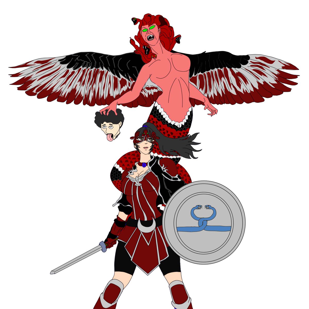 GerotoC's tweet photo. Here's my version to Phantom Thief Shiho, codiname Amazon (and her Persona Medusa) to the first day of #ShihoWeek2022! Just the flat beacause I can't finish in time and don't want to lost the day. But, I will finish eventually! https://t.co/F1OKi6bxu0