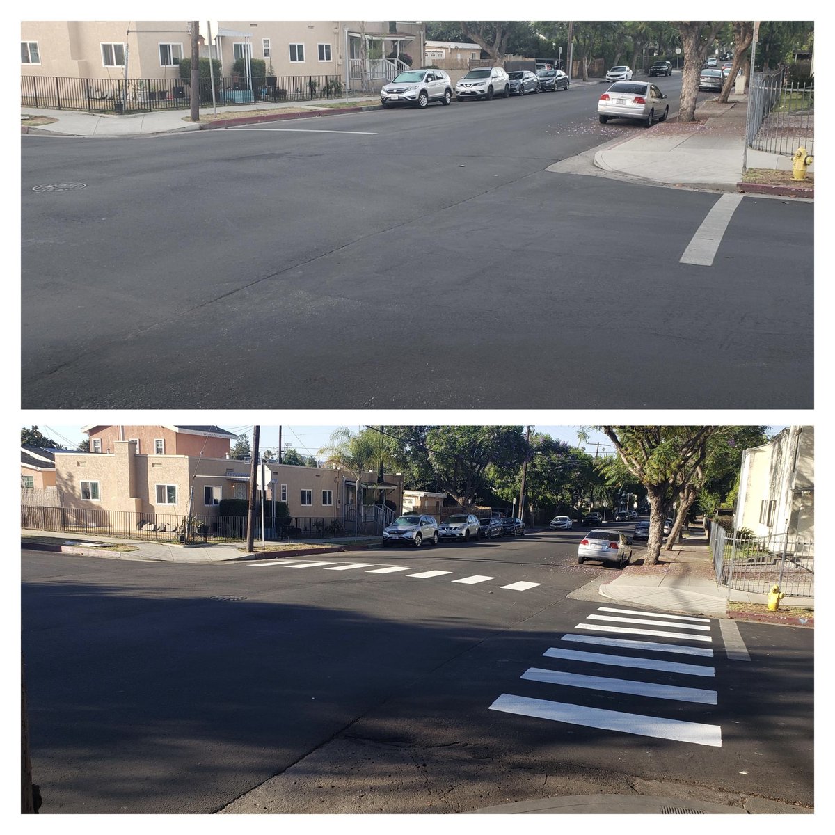 The city doesn't keep us safe, so we keep us safe. 

Per local request, two new crosswalks installed somewhere in Northeast Los Angeles... #CrosswalkCollective