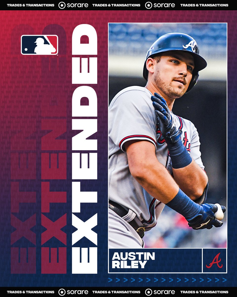 MLB's tweet photo. The @Braves sign 3B Austin Riley to a 10-year extension. https://t.co/pG4K9PDHlG https://t.co/aLR6Il9Y59