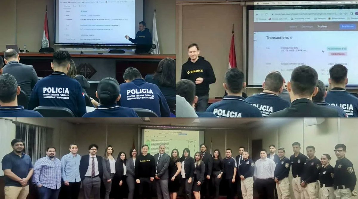 #Binance recently teamed up with the Paraguay Cybercrime Unit to deliver a workshop for investigators and prosecutors in Asunción 🇵🇾
 
The workshop covered topics such as:
 
🔸Basic concepts of blockchain and crypto
🔸#Binance's anti-money laundering policies