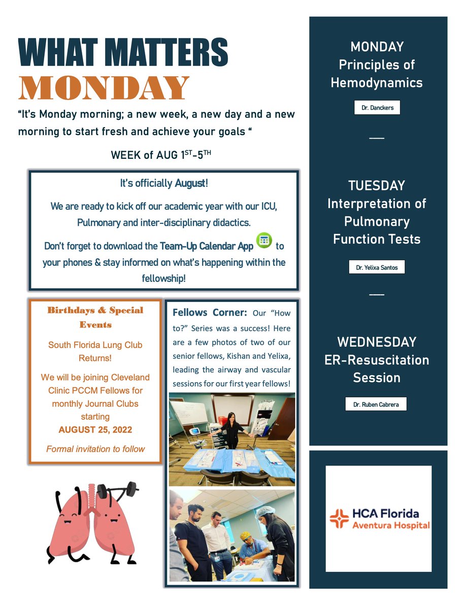 DanckersMD's tweet photo. 👍👌Very proud of our #chieffellow Michelle Iguine for creating and deploying our weekly newsletter #whatmattersmondays to keep everyone inform of whats happening this week in the #pccm #fellowship #medtwitter #chestrainees @accpchest @ATSCritCare @ATSMedEd @atsearlycareer @SCCM https://t.co/ksQrQ1AbHY