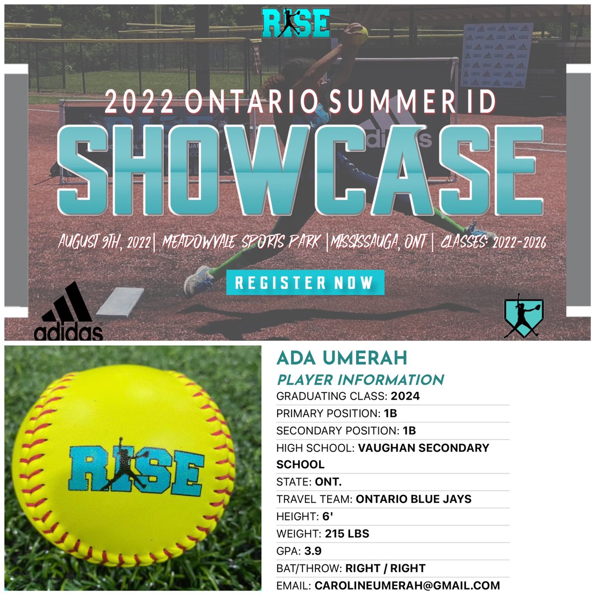 RISE Softball-Midwest (@rsmidwest) on Twitter photo 2024 Ada Umerah (Vaughan Secondary & <a href="/OBJSoftball/">Ontario Blue Jays 🥎</a> ) has been added to the roster!
-
#whosnext? #Adidas #getnoticed
-
Register NOW ➡️ form.jotform.com/201344125457146 2024 Ada Umerah (Vaughan Secondary & <a href="/OBJSoftball/">Ontario Blue Jays 🥎</a> ) has been added to the roster!
-
#whosnext? #Adidas #getnoticed
-
Register NOW ➡️ form.jotform.com/201344125457146