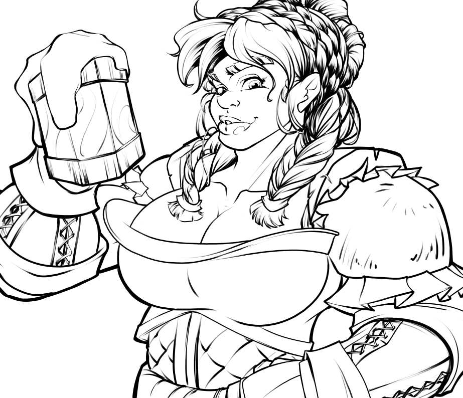 quetzalrevolver's tweet photo. Pues asi va la #beermaiden que dibujamos hoy en twitch :D :D muchas gracias a todos los que me acompañaron, mañana le vamos a meter color y armar el wallpaper! https://t.co/kEkonnJPnm