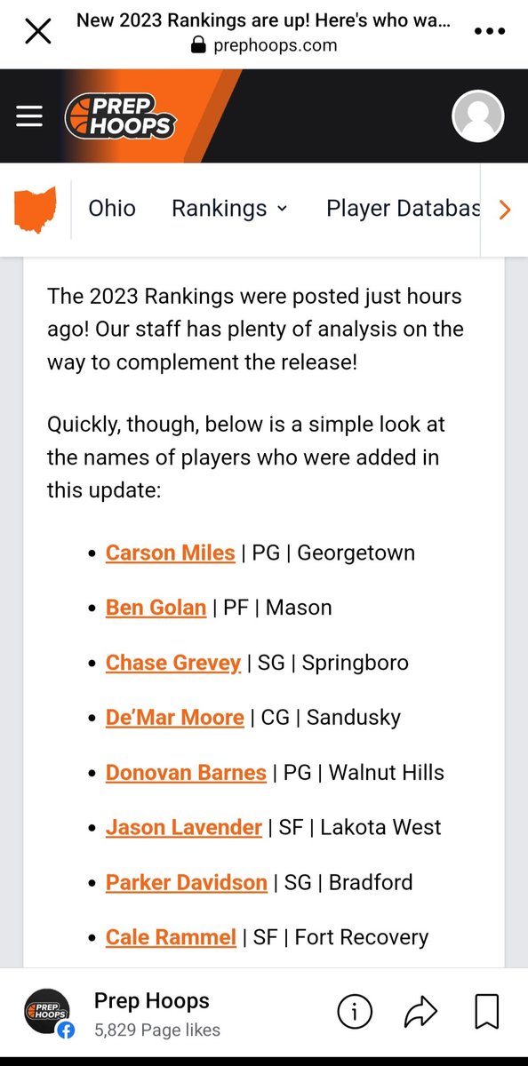 Cincy Fire Basketball (@cincyfire_bball) on Twitter photo Congrats <a href="/DonovanBarnes11/">Donovan Barnes</a> for being added to Prep Hoops state of Ohio player rankings after a great Spring/Summer! Now 6 Cincy Fire Elite players ranked! <a href="/WalnutHillsMBB/">Walnut Hills Men’s Basketball</a> <a href="/PrepHoopsOH/">Prep Hoops Ohio</a> Congrats <a href="/DonovanBarnes11/">Donovan Barnes</a> for being added to Prep Hoops state of Ohio player rankings after a great Spring/Summer! Now 6 Cincy Fire Elite players ranked! <a href="/WalnutHillsMBB/">Walnut Hills Men’s Basketball</a> <a href="/PrepHoopsOH/">Prep Hoops Ohio</a>