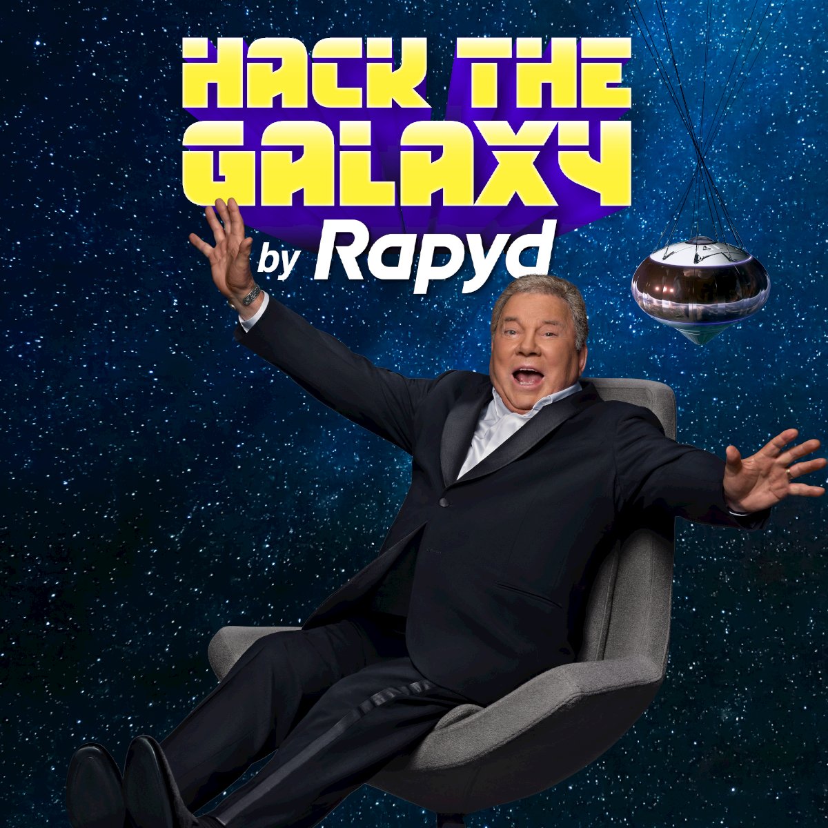 WilliamShatner's tweet photo. Sure, Wordle is fun. But #HacktheGalaxy puzzles are out of this world fun. Join the @RapydGlobal dev community today to start solving them for a chance to visit the edge of space. Which happens to be the most fun ever. 👽🛸 https://t.co/K8674mWPPr https://t.co/kdCWSl7HnE