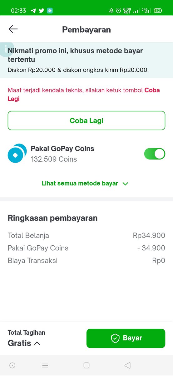 jaencityxx's tweet photo. @i_m_mortal_ kak im, pernah kaya gini ga ya? ini gabisa di klik bayar/coba lagi/pilih metode bayar😭
aku dari semalem sampe sekarang gabisa https://t.co/RiaY8Gpl9e