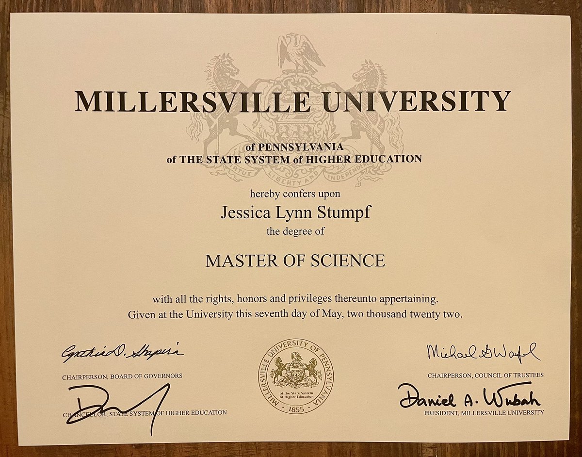 After almost 3 months, this finally arrived in the mail! 🎉

Officially a graduate of <a href="/millersvilleu/">Millersville University</a>’s  Master of Science in Emergency Management program! There were no shortage of hoops to jump through to make to this point, but I did it!🎓 <a href="/CDRE_MVilleU/">CDRE Millersville U</a> #classof2022 #msem