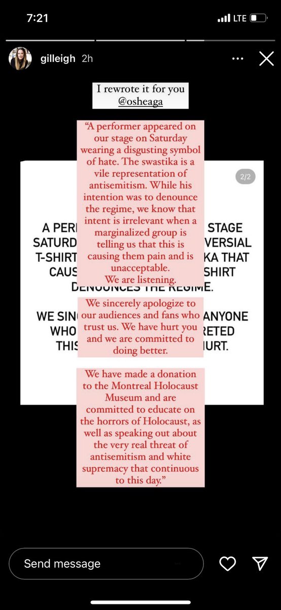 My soul friend, <a href="/gilleigh/">Gillian Leigh Sonin</a> makes others feel deeply &amp; wholly understood; she is a light in the world, &amp; she often articulates things better than I ever could. ✨ This is that ✨ 

I present to you, the apology <a href="/osheaga/">OSHEAGA</a>/<a href="/slowthai/">TYRON</a> owe to the Jewish community. Do not settle for less.