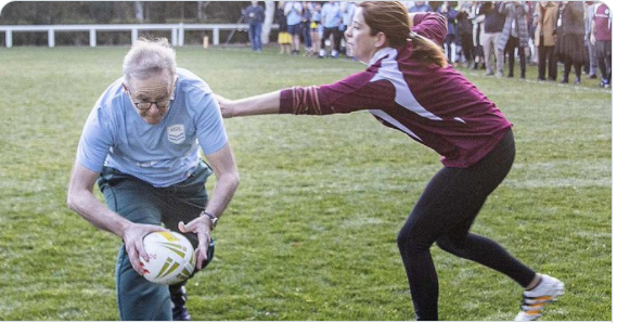 JoshButler's tweet photo. clear evidence here of sports minister Anika Wells having a case for claiming a touch here before Albanese scored. Sadly the Parliament House fields do not have a video replay or bunker capability. Yet more NRL refereeing scandals https://t.co/mllaZgV602