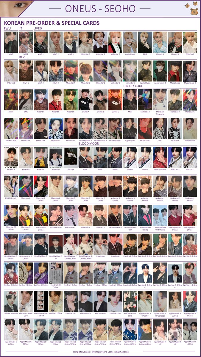 TEMPLATE ONEUS SEOHO] All pcs and merch since debut 1/2 #SEOHO