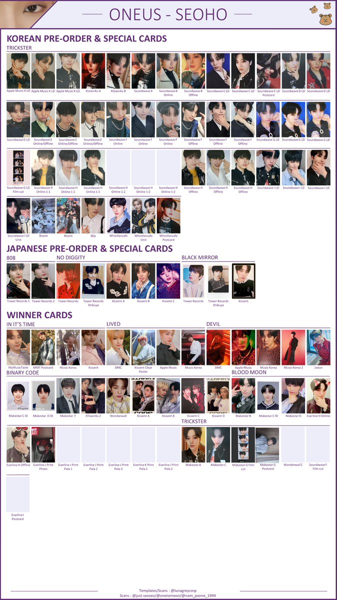 TEMPLATE ONEUS SEOHO] All pcs and merch since debut 1/2 #SEOHO