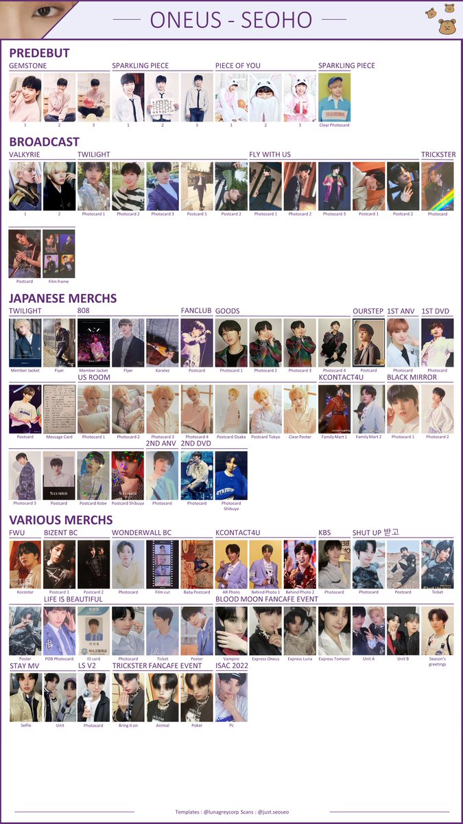 TEMPLATE ONEUS SEOHO] All pcs and merch since debut 2/2 #SEOHO