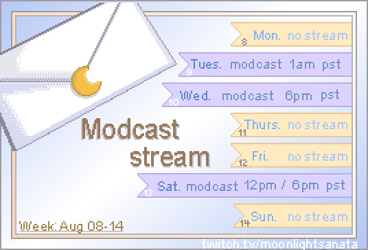 moonliqhtsanata's tweet photo. hewos~ (/≧▽≦)/ In honor of 200 followers on twitch, I will be hosting a modcast next week. It will be mods chatting, answering questions, and telling stories. I hope yall can be there. The vods for the modcast will not be saved. 🙇💕Love yall and thank you again for 200. https://t.co/OxLmQDX8PM