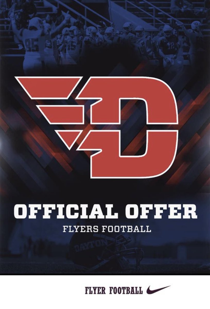 Blessed to receive a roster spot to @DaytonFootball!!!! Thank you so much for the opportunity @Coach_Layer! 👏🏽 @HitterFootball