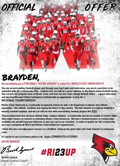 bzjellison66's tweet photo. Thank you @RedbirdFB ! Truly Blessed!🙏🏼 https://t.co/YQrHu0wxaP