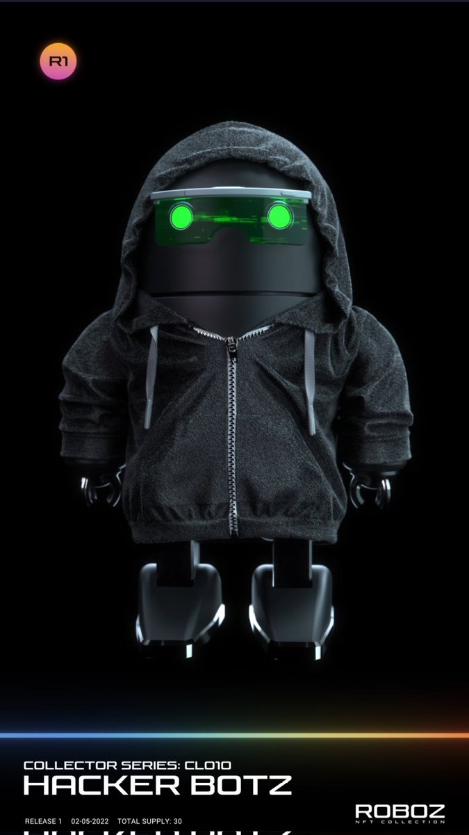 MattyP00007's tweet photo. Winner winner! I got this @ROBOZ_NFT Hacker Bot from the #hashstock lottery! Massive thanks to @TRST_NFT, @ROBOZ_NFT and all the #HBARbarians that put their amazing art up! @hedera https://t.co/ORrhfR1XUB