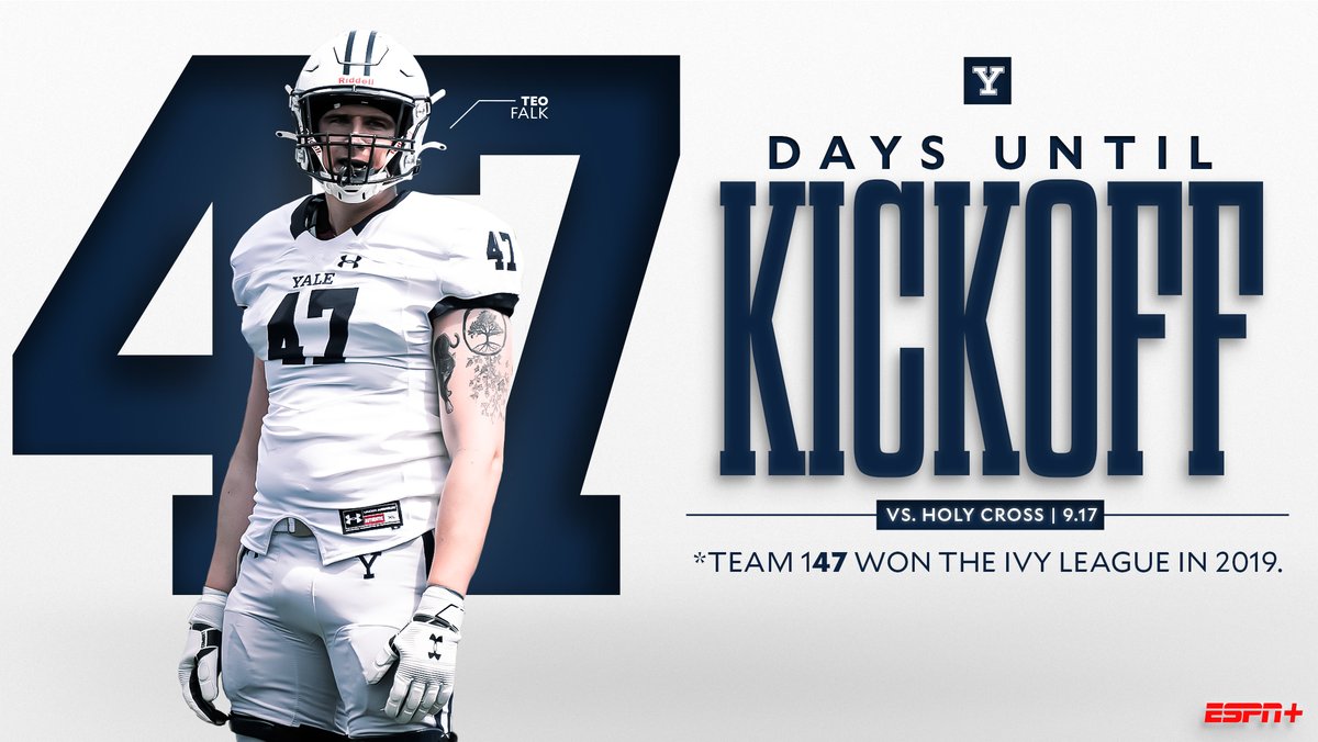 yalefootball's tweet photo. #Team149 will be looking to follow in the footsteps of #Team147 this fall! 47 more days until we kick it off!

#ThisIsYale https://t.co/WATLCPOD41