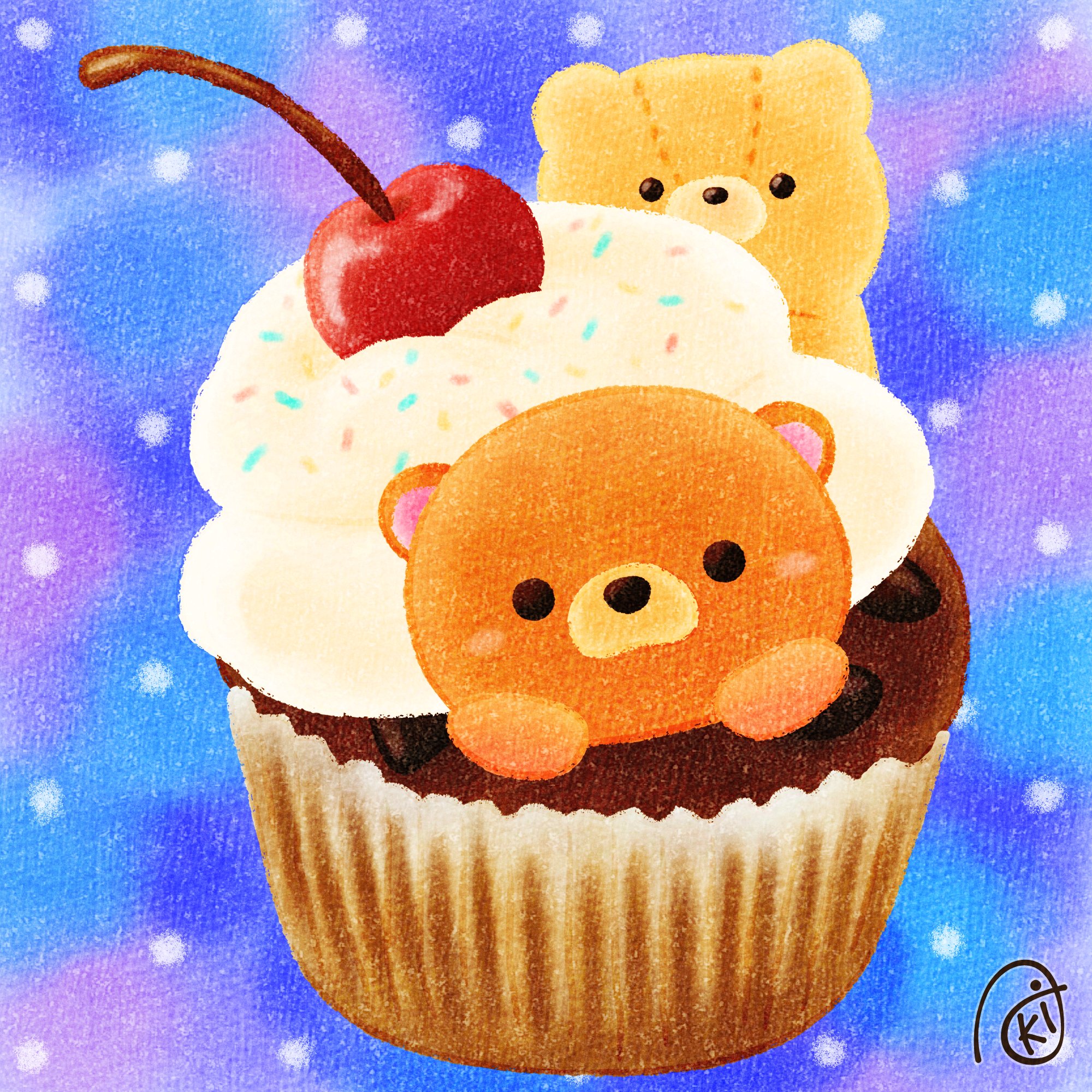Aki チョコレートカップケーキ イラスト お絵描き クマ カップケーキ T Co 9mxbliw2kb Twitter