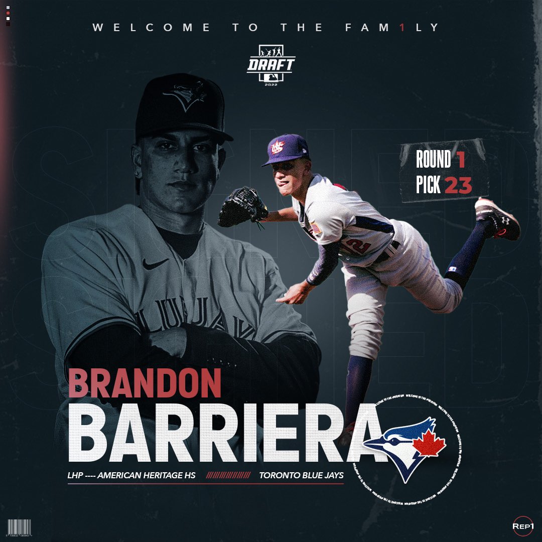 REP1Baseball's tweet photo. Welcome to the #REP1FAM Brandon! @BrandonBarriera https://t.co/jPthgdHlj8