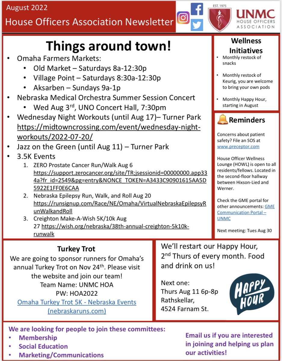 UNMC HOA (@unmchoa) on Twitter photo Here’s our August Newsletter! #unmchoa #wellness Here’s our August Newsletter! #unmchoa #wellness