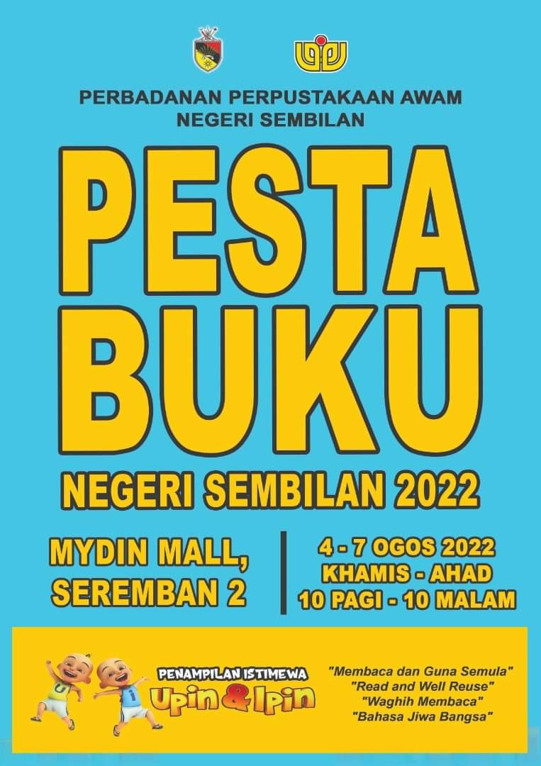 JaPenKualaPilah's tweet photo. Pesta Buku Negeri Sembilan kembali lagi!
Ayuh semua datang beramai-ramai meriahkan lagi acara tahunan ini..
Berbagai aktiviti menarik akan diadakan.
#pmrkualapilah
#japenn9
#waghihmembaca
#negerisembilanmembaca
#malaysiamembaca
#JabatanPenerangan
#kph08 https://t.co/KCunoACLCw