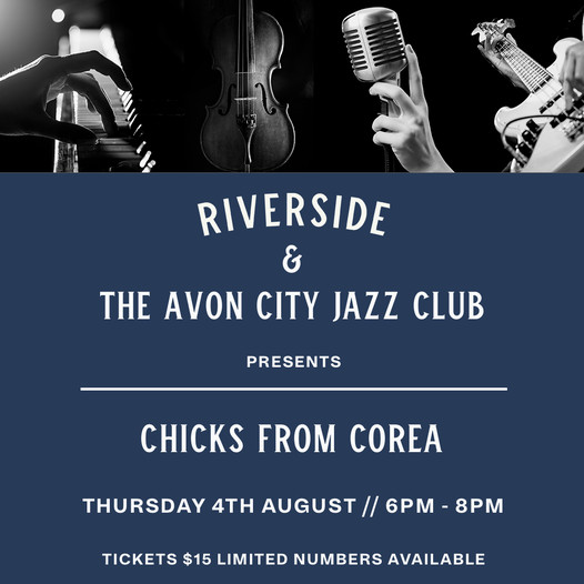 Supporting our Rangatahi.  'Chicks From Corea' is a multi-award-winning Jazz band, made up of High School students from Burnside High.  Playing Riverside Market Thursday 4th for August's Jazz night!   :)

riverside.nz/events/riversi…