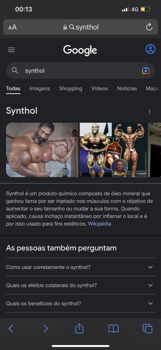 VBecaro's tweet image. Não sabia que existia algo assim, em choque. Aos amigos fitness, conhecem alguém que usaram? #synthol