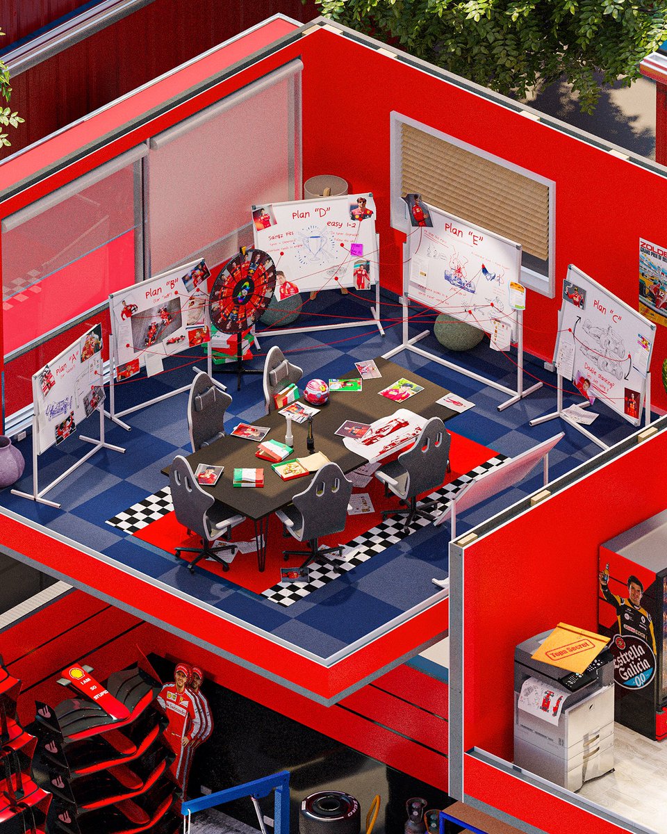 Made a cutaway of the Ferrari garage for this season