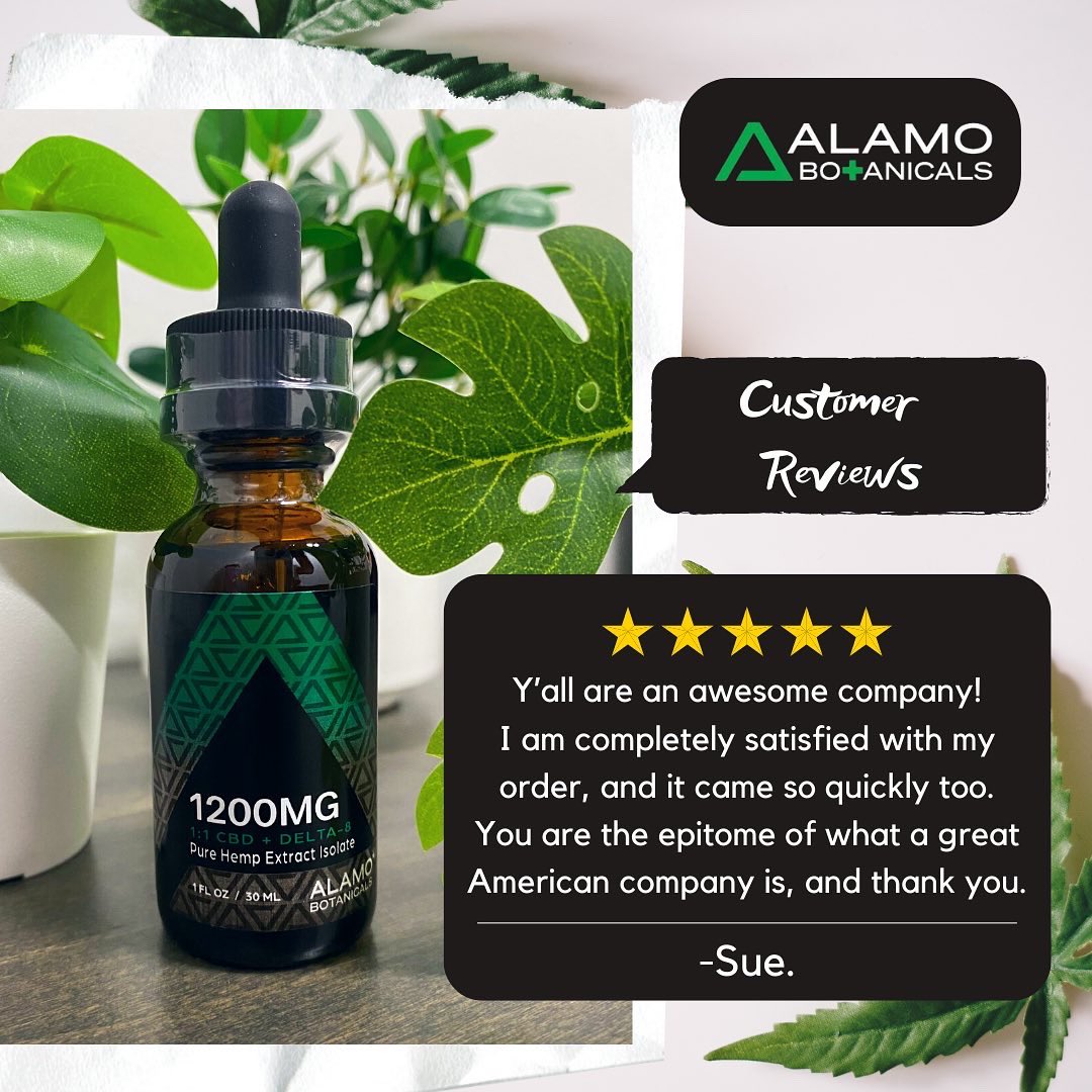 AlamoBotanicals's tweet photo. We greatly appreciate everyone of our customers! Here is some feedback from our customers who have ordered online with us. These are the words of local neighbors who entrust our brand and our products! Shop online at https://t.co/78i0ujZLDF #sanantoniocbd #sanantonioreviews https://t.co/yFrSW0tV3I