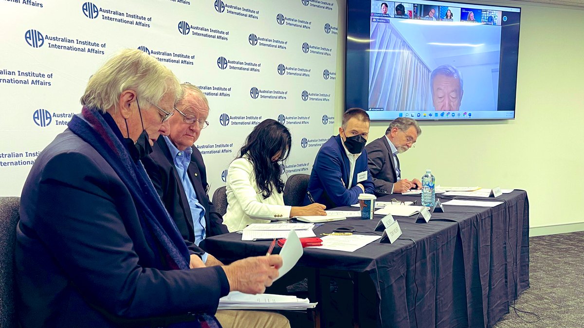 AIIANational's tweet photo. The 53rd meeting of the Australian members of #CSCAP, an #AustraliaJapanDialogue on Strategic Trends in the Indo-Pacific, has kicked off this morning. This event is in association with @ANU_SDSC @JIIA_eng and @AIIANational. https://t.co/ZbW4dyvURo