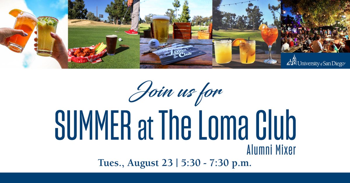 Hope to see you at The Loma Club (co-owned and managed by USD alumna Laura Johnson '14) for our San Diego alumni mixer 8/23. I welcome the opportunity to tell you about all the great things that #USDEngr is up to!  RSVP: buff.ly/3zNSwYX #UofSanDiego #goUSDalumn