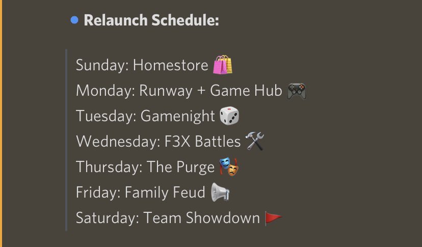 Greetings everyone! We have been working really hard with our developers in order to provide new and exciting games for our group. We have finalized development and would like to host a premier week in order to showcase what’s in store! 🥳