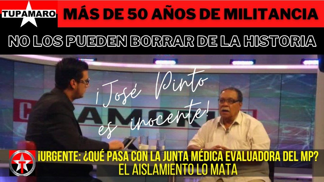 <a href="/TUPAMARO_OFORVz/">TUPAMARO ORIGINAL OFICIAL VZLA</a> <a href="/NicolasMaduro/">Nicolás Maduro</a> <a href="/MinpublicoVEN/">Ministerio Público venezolano</a> <a href="/TarekWiliamSaab/">Tarek William Saab</a> <a href="/PedroCarreno_e/">Pedro Carreño</a> <a href="/ErikaOSanoja/">Érika Ortega Sanoja</a> <a href="/mangozurda/">Oswaldo Rivero</a> <a href="/ONU_es/">Naciones Unidas</a> <a href="/evoespueblo/">Evo Morales Ayma</a> <a href="/lubrio/">Luigino Bracci Roa</a> <a href="/LulaOficial/">Lula</a> <a href="/WalterDossier/">Walter Martínez</a> <a href="/atilioboron/">Atilio Boron</a> <a href="/FBuenAbad/">Fernando Buen Abad D</a> <a href="/MariaesPueblo/">María Alejandra Díaz Marín🐞🦗🦎🐝🐜</a> <a href="/dcabellor/">Diosdado Cabello R</a> <a href="/beba_rojas/">BEBA ROJAS</a> <a href="/FosforitoTropa/">#TROPA #ONCA</a> <a href="/ONU_derechos/">ONU Derechos Humanos - América del Sur</a> <a href="/ConcejalHerrera/">MRT FALCON oficial</a> <a href="/YaracuyLeal_MRT/">Yaracuy Original</a> <a href="/MeridaTupamaro/">TupamaroOriginarioMerida</a> <a href="/MRT_Guarico/">Tupamaro Guárico</a> <a href="/CaraboboMRT2/">TupamaroOriginarioCarabobo</a> <a href="/TupamaroOri/">@TupamaroOriginarioAragua</a> <a href="/TupamaroOrigin1/">@TupamaroOriginarioLara</a> <a href="/TupamaroOrigin2/">@TupamaroOriginarioEstadoSucre</a> <a href="/portuguesa_mrt/">@TupamaroOriginarioPortuguesa</a> <a href="/GuairaMrt/">@TupamaroOriginario la Guairá</a> #MedidaSustitutivaParaPintoYa 
<a href="/NicolasMaduro/">Nicolás Maduro</a> 
<a href="/dcabellor/">Diosdado Cabello R</a> 
<a href="/MinpublicoVEN/">Ministerio Público venezolano</a> 
<a href="/TarekWiliamSaab/">Tarek William Saab</a> 
<a href="/PedroCarreno_e/">Pedro Carreño</a> 
<a href="/ErikaOSanoja/">Érika Ortega Sanoja</a> 
<a href="/ONU_es/">Naciones Unidas</a> <a href="/ONUHumanRights/">ONU Derechos Humanos Colombia</a> 
<a href="/atilioboron/">Atilio Boron</a> 
<a href="/WalterDossier/">Walter Martínez</a> 
<a href="/Asamblea_Vzla/">Asamblea 🇻🇪</a>