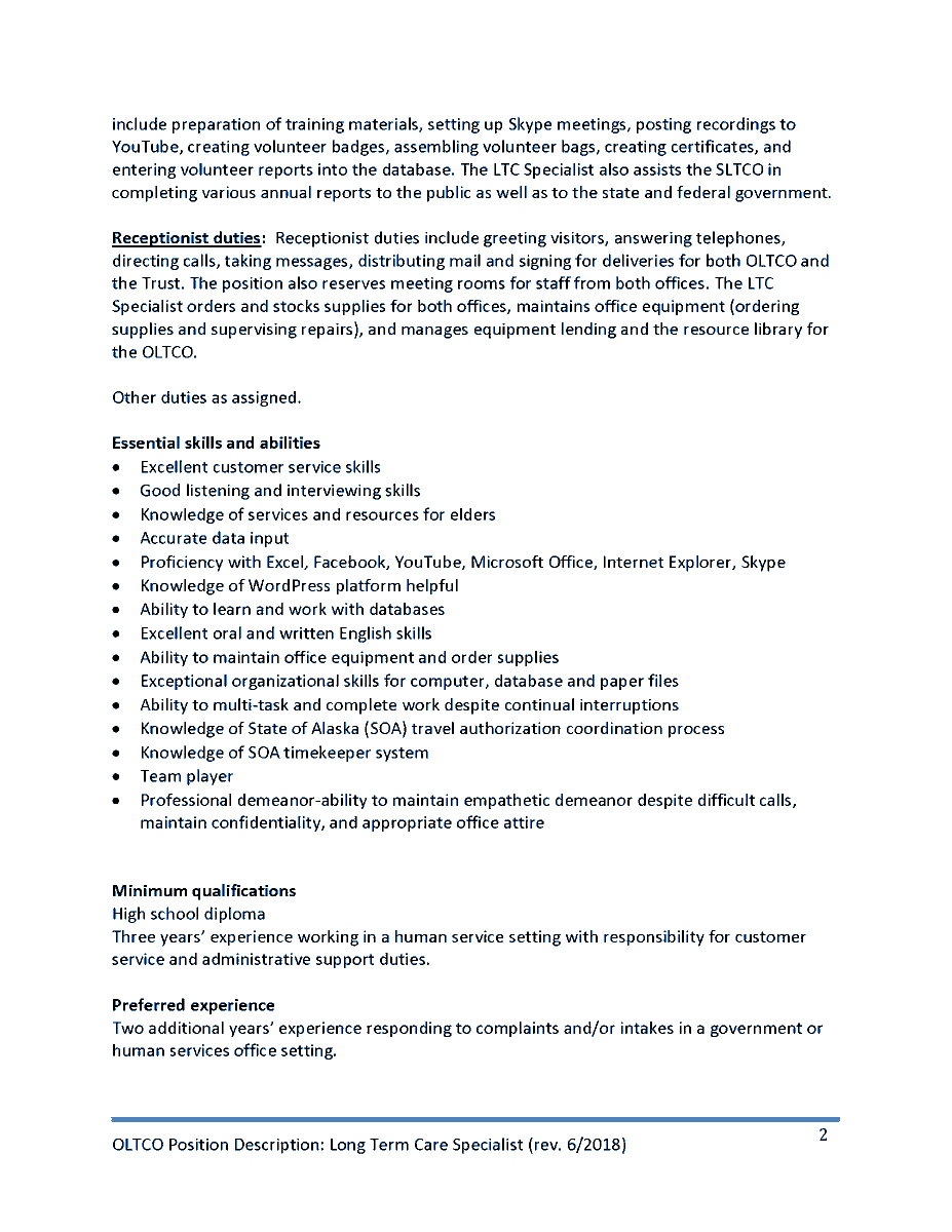 akoltco's tweet photo. We are seeking applicants for LTC Admin Specialist, Range 16A. If you are interested in joining our team, submit a cover by 8/8/22: Valette Keller, Administrative Manager, AMHTA, 3745 Community Park Loop, STE 200, Anchorage, AK 99508, valette.keller@alaska.gov, (907) 269-6039 https://t.co/MYwcwKuBCs