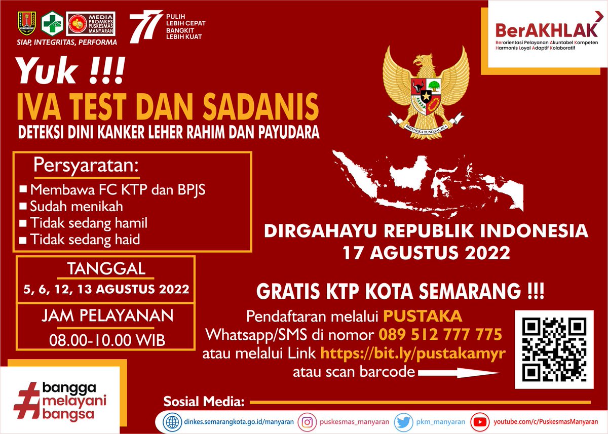 Hallo #sehaties
Yuk ingat, catat tanggalnya yaa jangan sampai ketinggalan..😉
#bergerakbersama
#salamsehatpuskesmasmanyaran