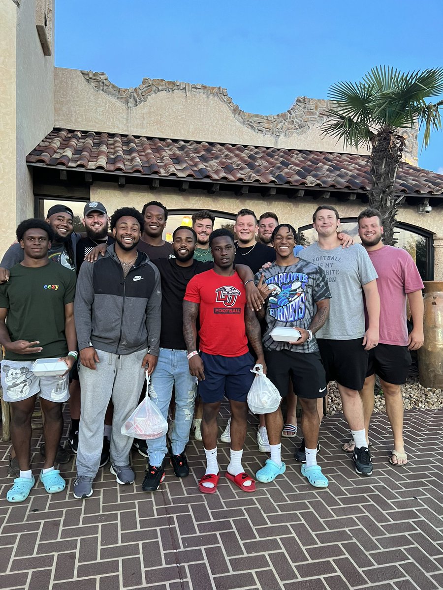 Great food and conversation with the OL and RB’s tonight! Getting ready for a big rushing attack this season.