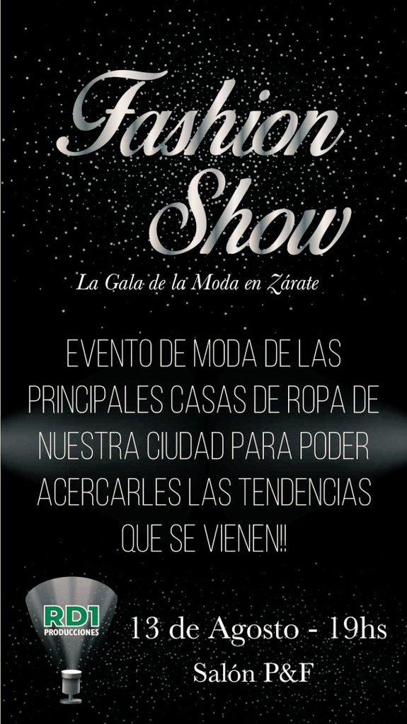 RD1radio's tweet photo. RD1 Producciones te trae un gran evento #moda #rd1 #diseño #indumentaria https://t.co/qEYyekGIAV