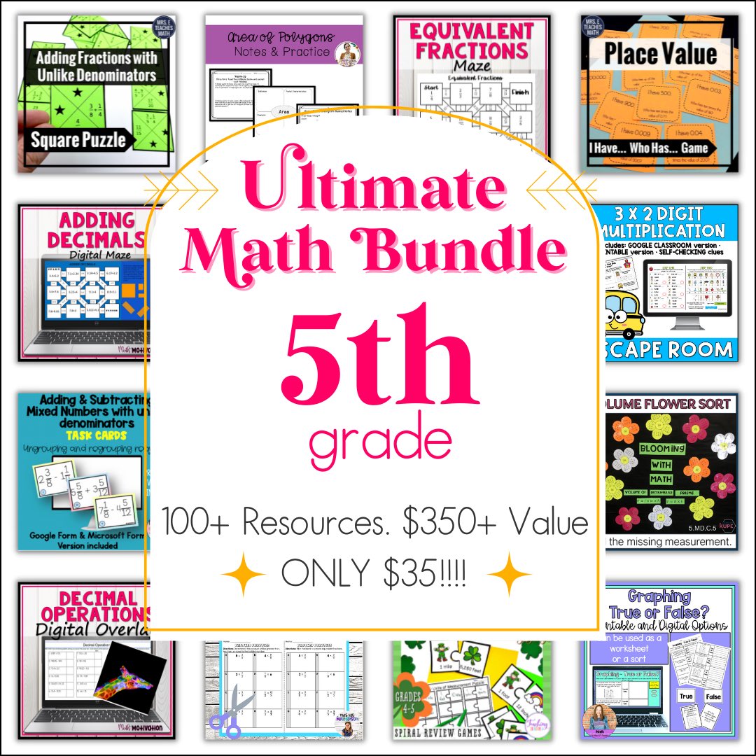 _MrsHutton's tweet photo. Elementary options too! 100 resources for less than $0.35 a resource! Sale ends tonight (Monday 8/1) at 11:59pm!
#mtbos #teachertwitter #elementarymath #mathteacher 
https://t.co/hXU2YQgX4C https://t.co/ENPCoXd9XU