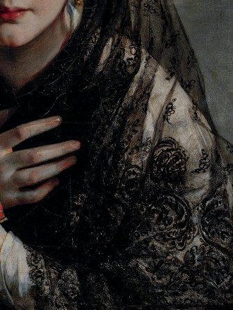 painting details of black lace