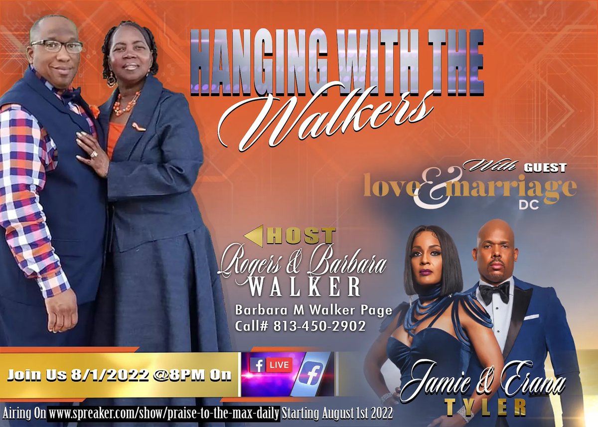 BMechanic's tweet photo. What an awesome interview with Jamie and Erana Tyler tonight on Hanging with "The Walkers." So real and up front! Podcast available of the interview!
#LAMDC 
#thetylers
#jamieanderana
#blacklove
#hangingwiththewalkers
#authoress
#blackgirlmagic https://t.co/TFemguev6j