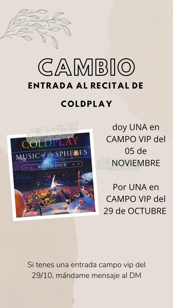 pritenguerian's tweet photo. A ver si me dan una manito con la difusión 🙏🏽
Necesito cambiar una entrada del 5/11 por una del 29/10 sino me pierdo mi propio fc🥹 https://t.co/Bb5wTrWIJa