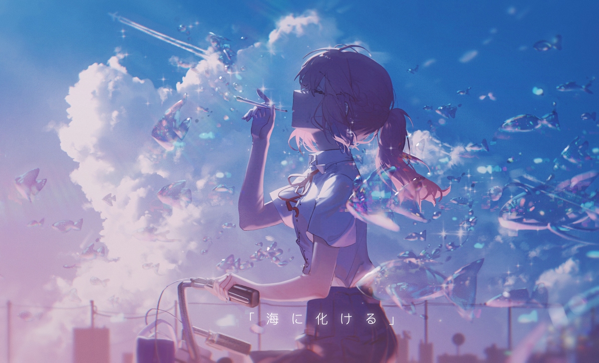 Day5 海に化ける #Kaf #花譜 #花谱 #女の子 pixiv.net/artworks/10017…